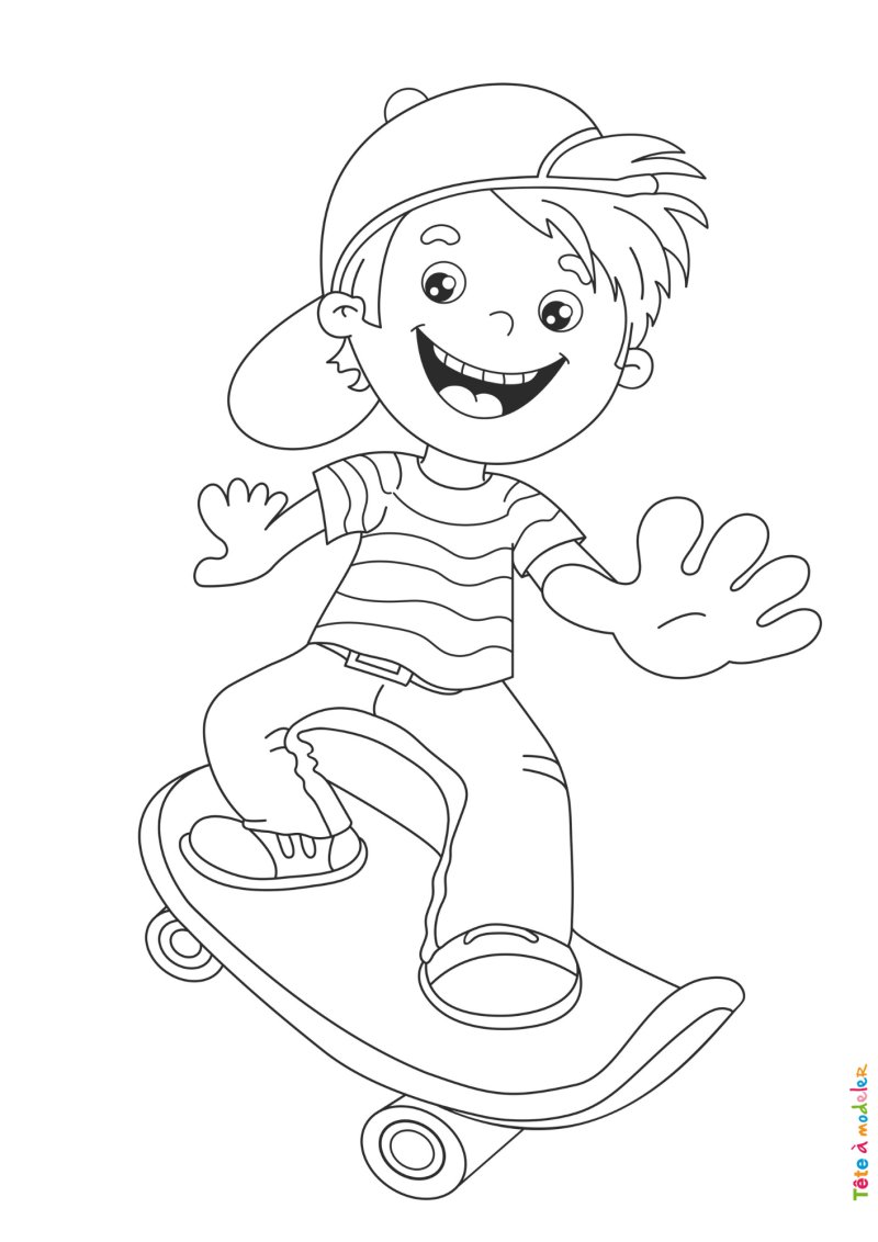 Coloriage skateboard #05