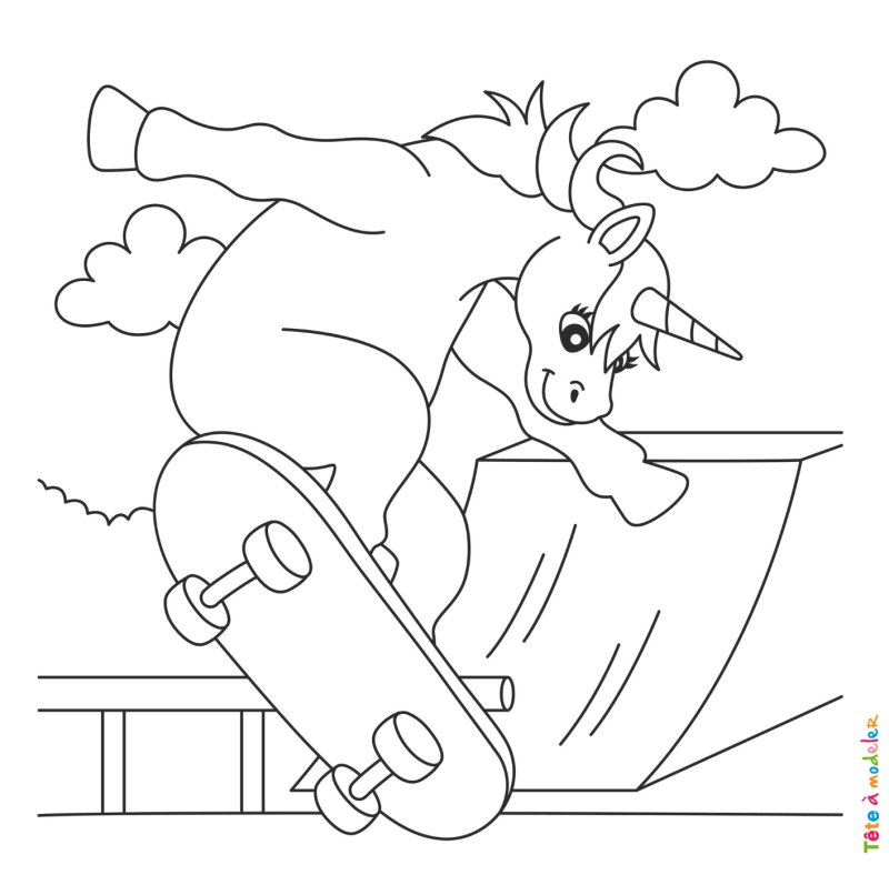 Coloriage skateboard #06