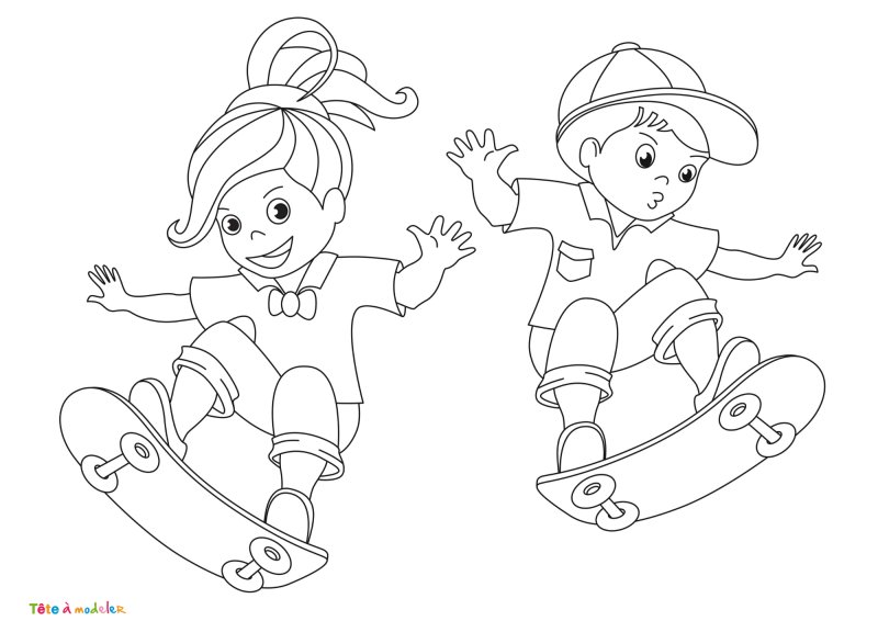 Coloriage skateboard #08
