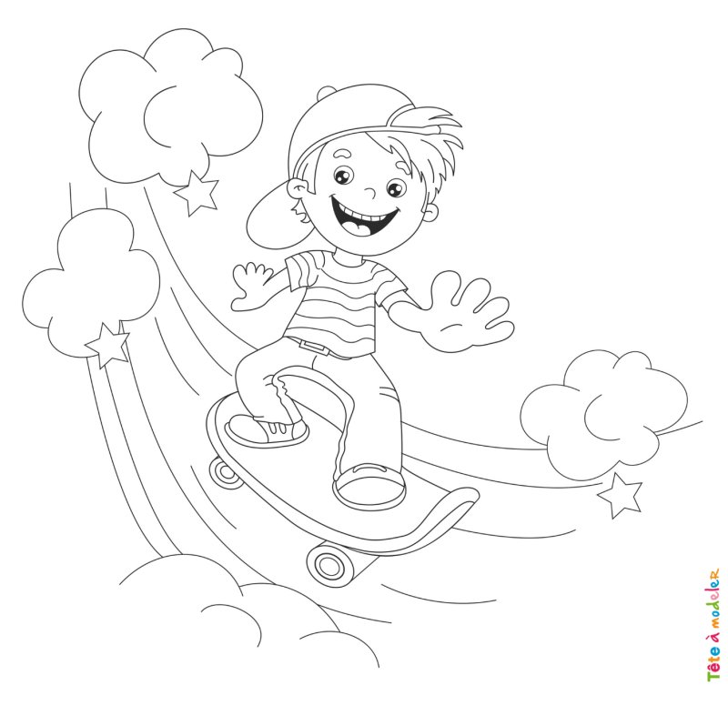 Coloriage skateboard #10