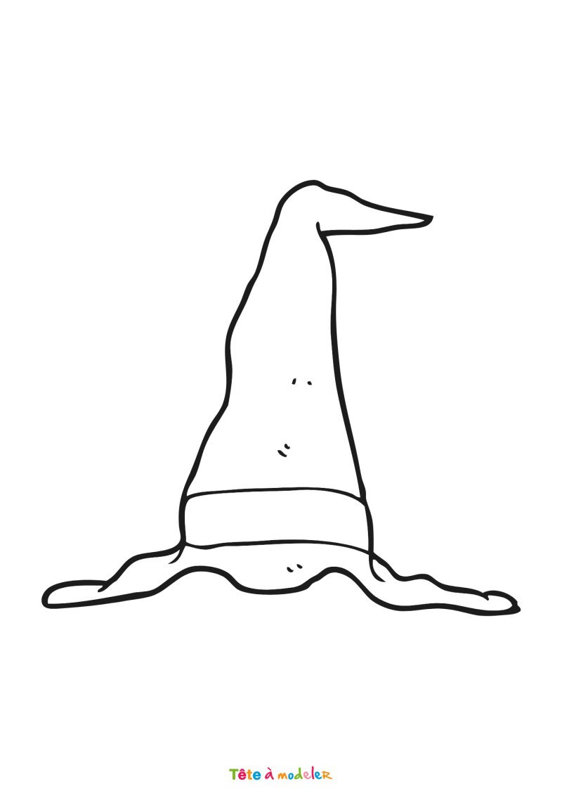Coloriage d'un chapeau de sorcière