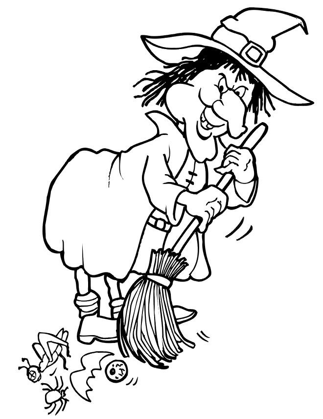 Coloriage sorcière #02
