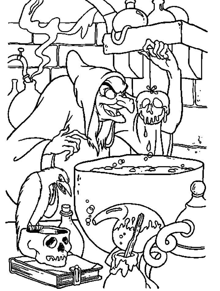 Coloriage sorcière #04
