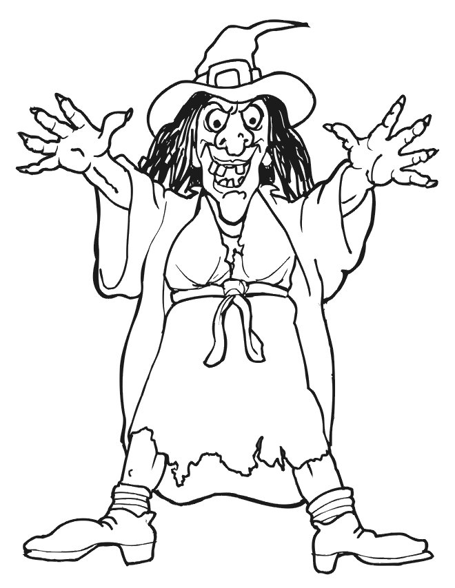 Coloriage sorcière #07