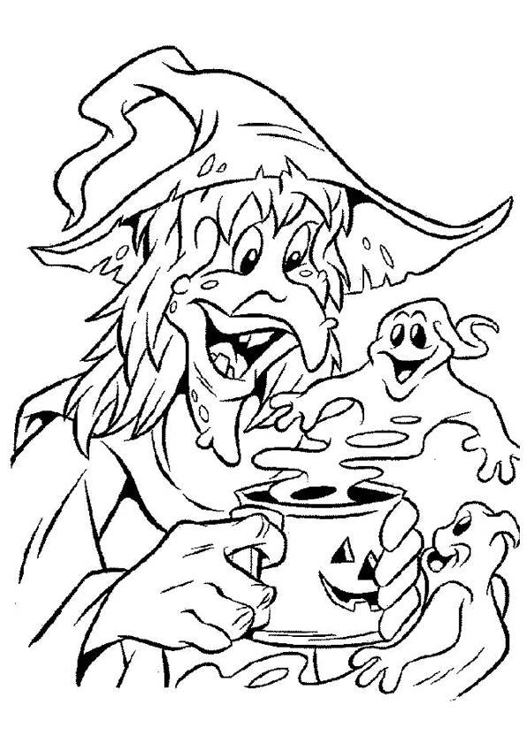 Coloriage sorcière #09