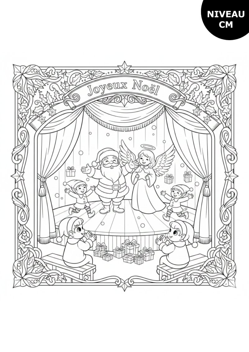Coloriage spectacle de Noël