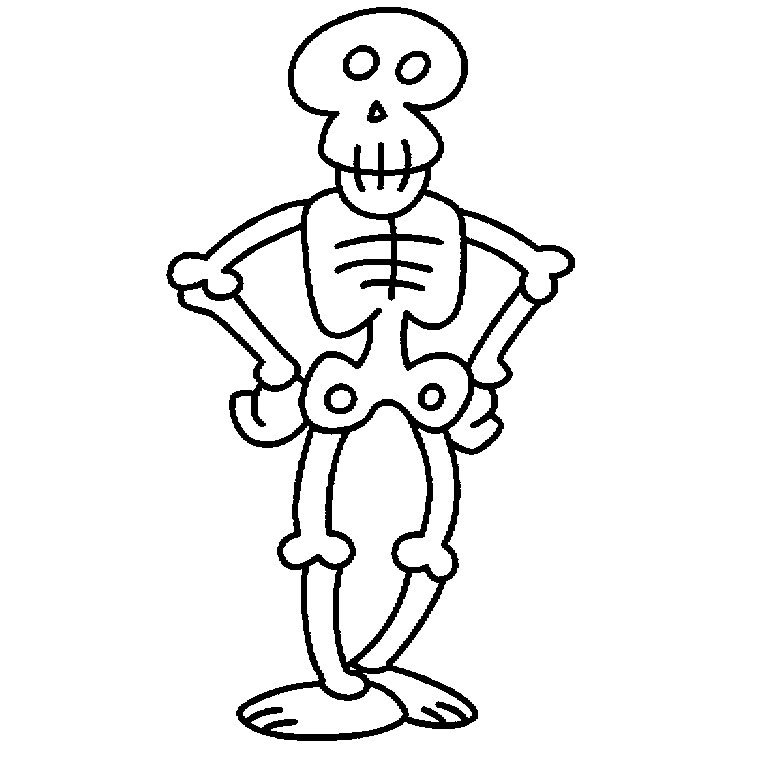 Coloriage squelette #01