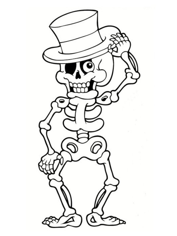 Coloriage squelette #06