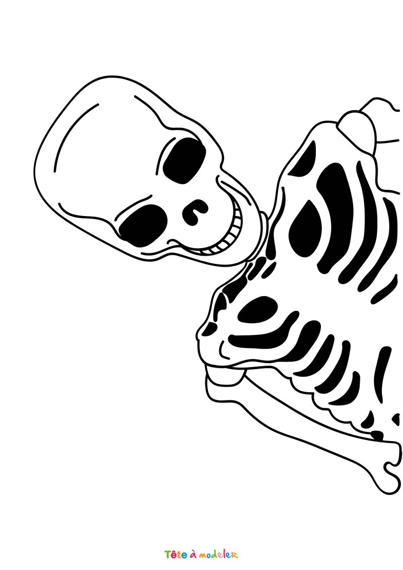 Coloriage squelette en pdf