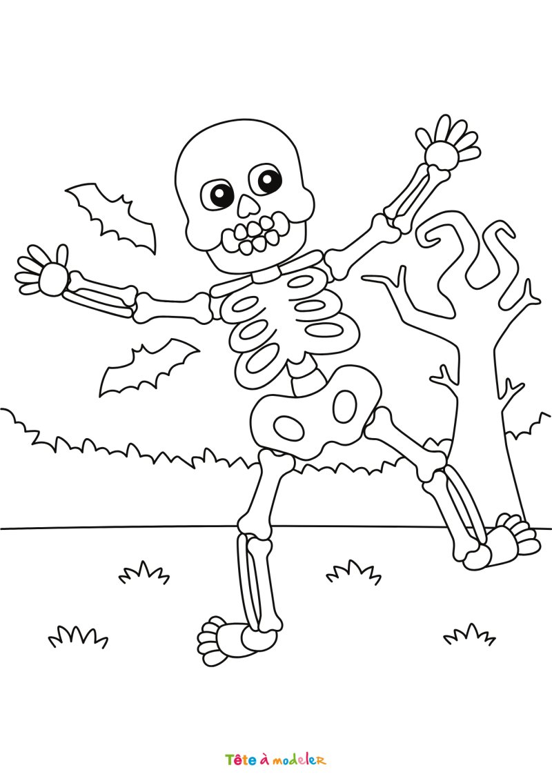Coloriage squelette gratuit