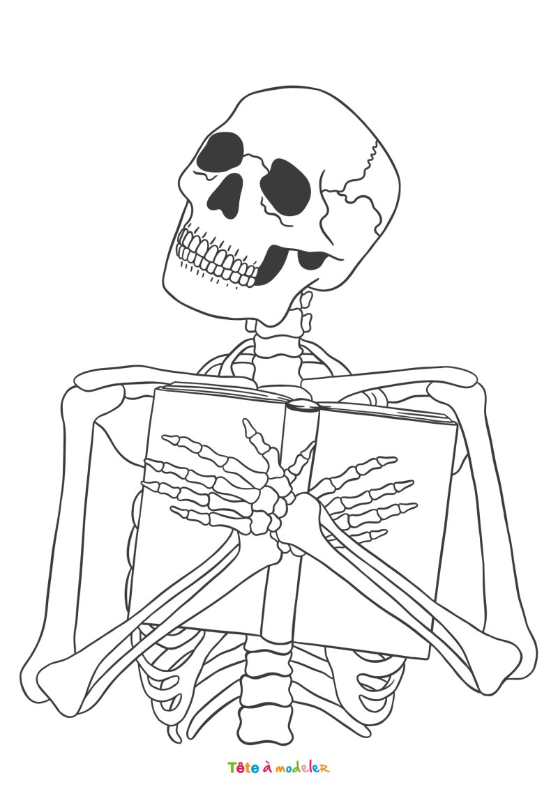 Coloriage squelette rapide