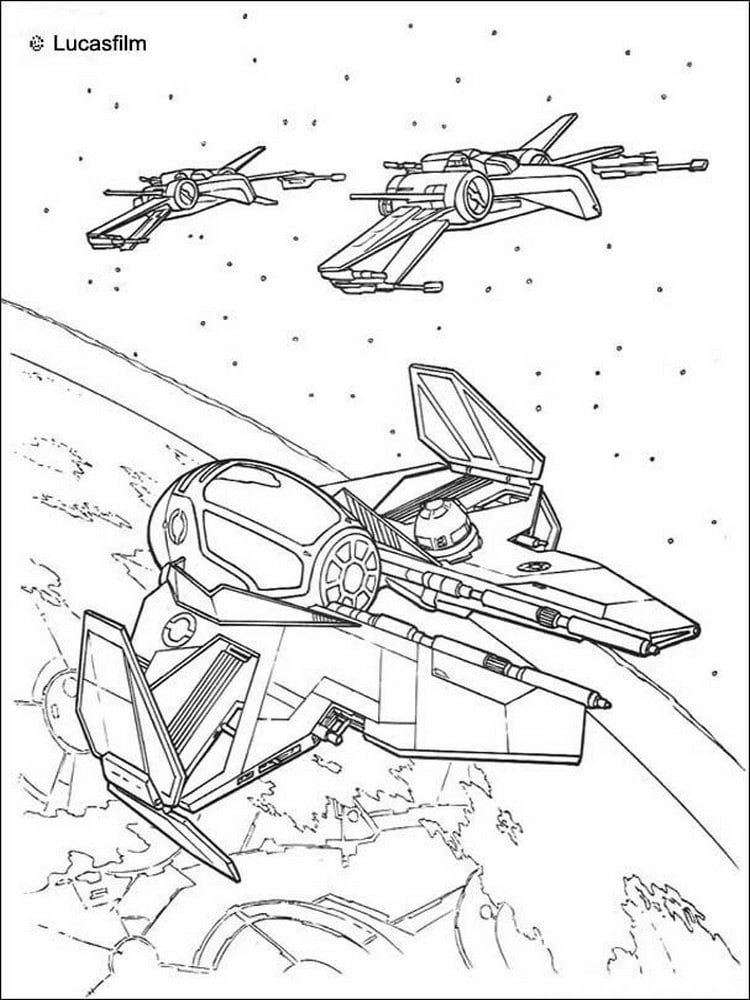 Coloriage Vaisseau Jedifight