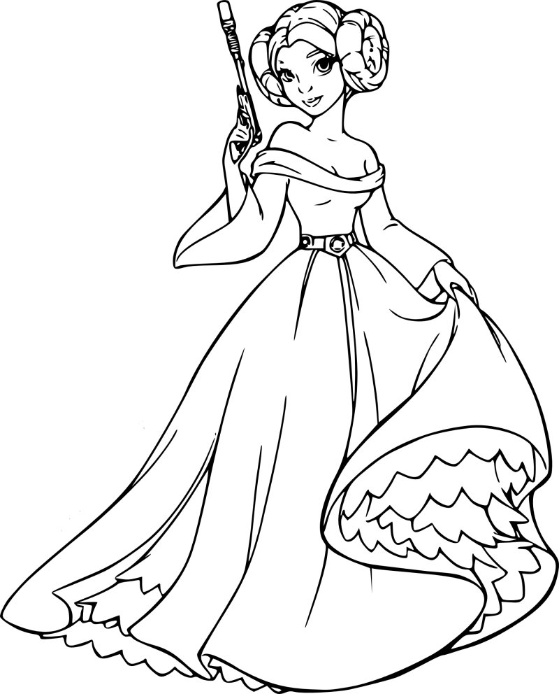 Coloriage Star Wars princesse Leia