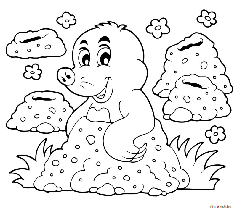 Coloriage taupe #01