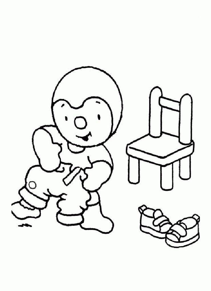 Coloriage Tchoupi ecole