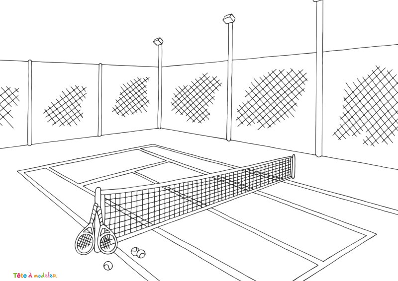 Coloriage tennis #02