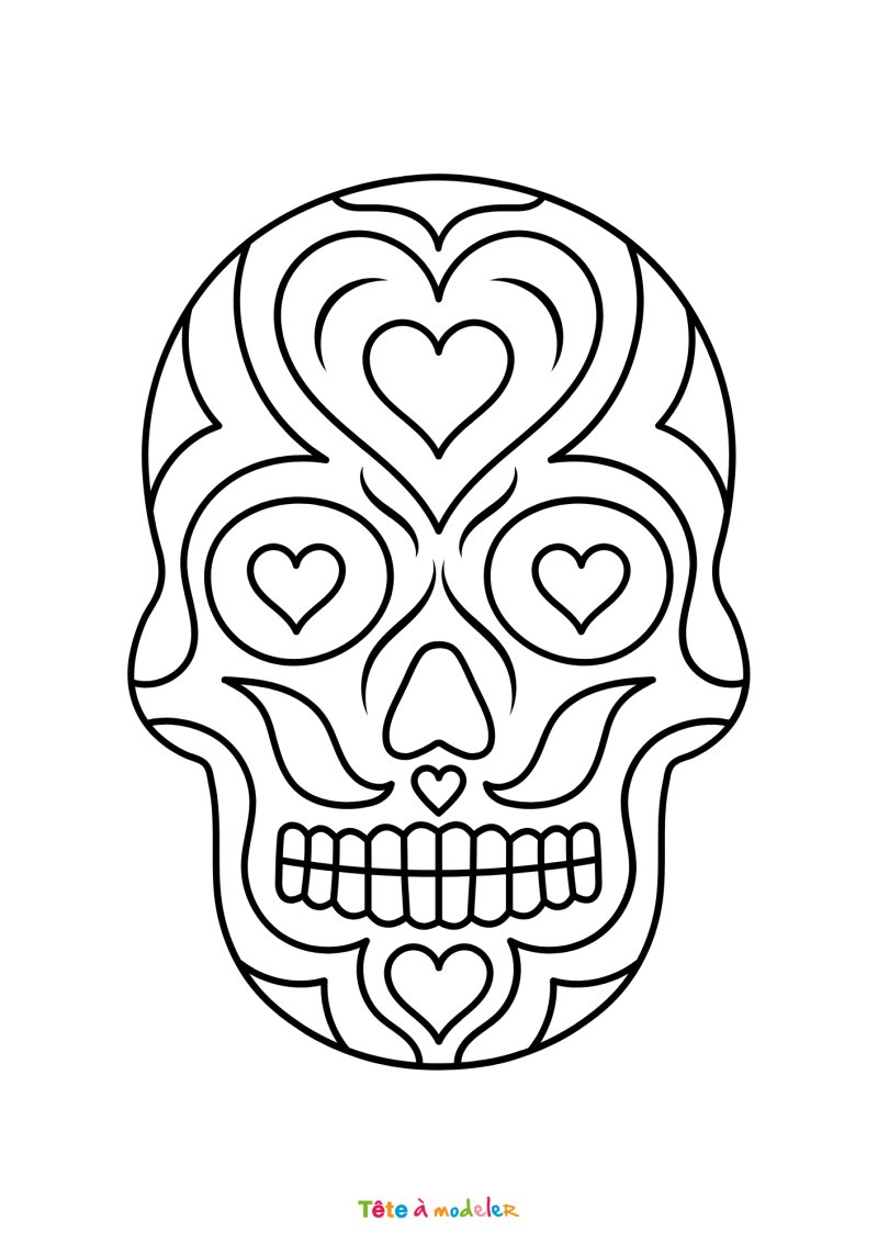 Coloriage tête de mort Calaveras