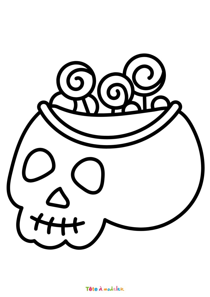 Coloriage tête de mort gratuit