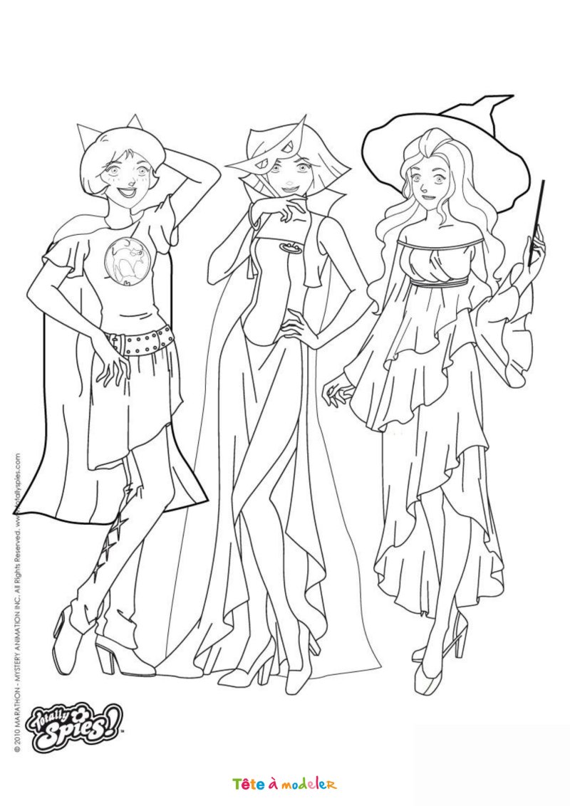Coloriage Totally Spies à Halloween