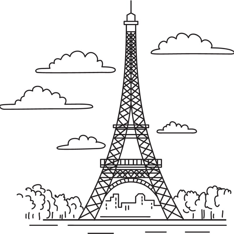 Coloriage Tour Eiffel Paris