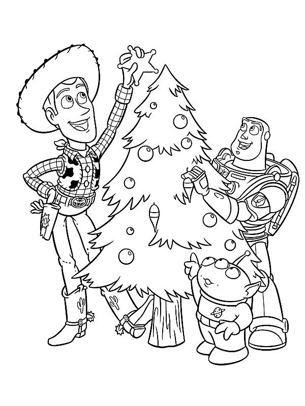 Coloriage Toy Story à Noël
