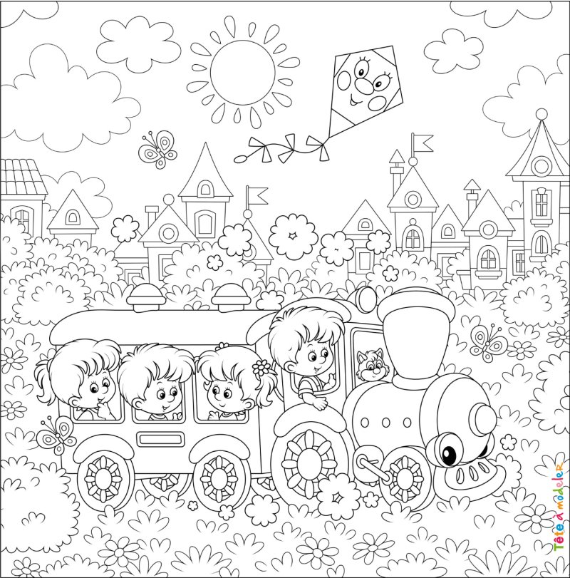 Coloriage train #02