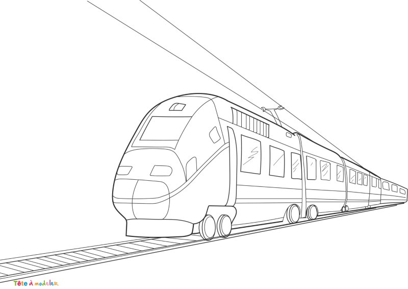 Coloriage train #06