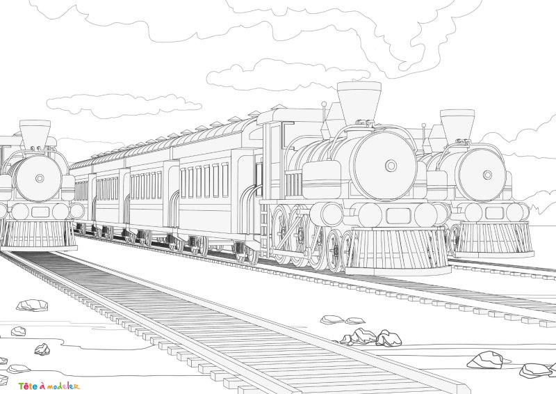 Coloriage train #09