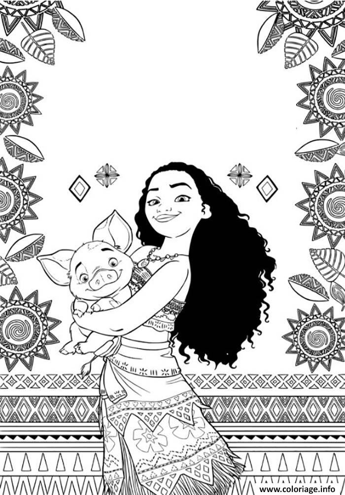 Coloriage Vaiana de Disney