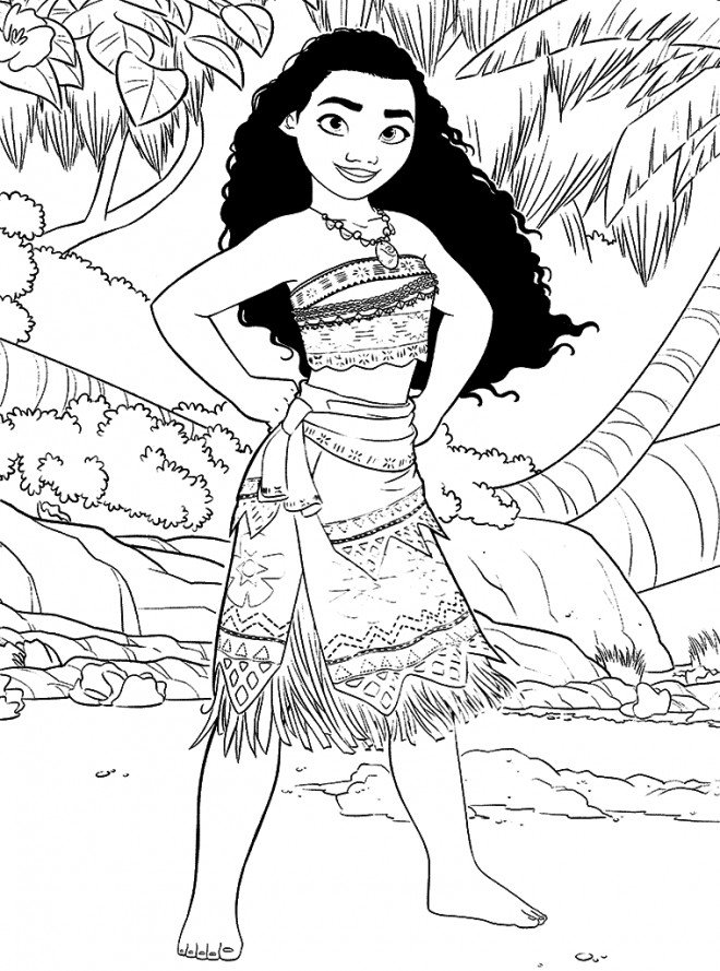 Coloriage Vaiana facile 