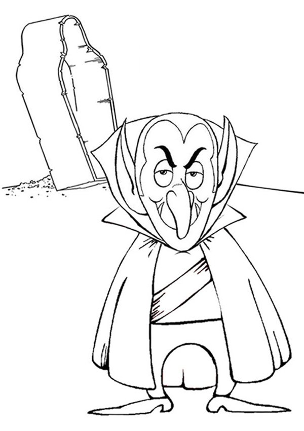 Coloriage d'un vampire au grand nez