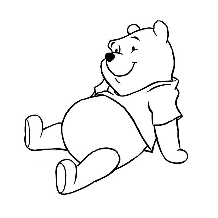 Coloriage Winnie l'ourson allongé