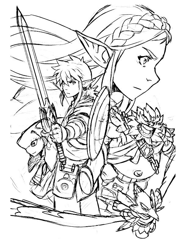 Coloriage Zelda facile