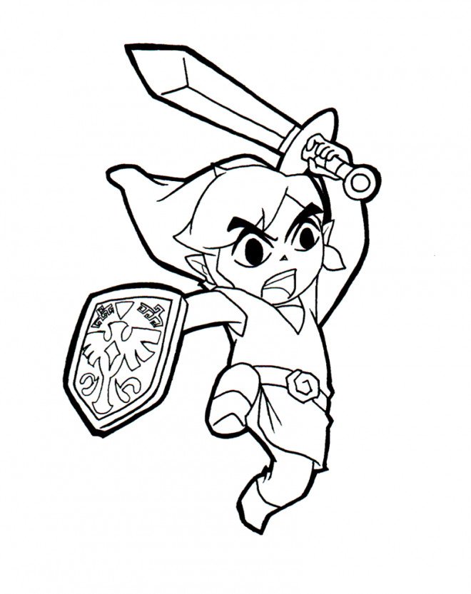Coloriage Zelda tri force heroes
