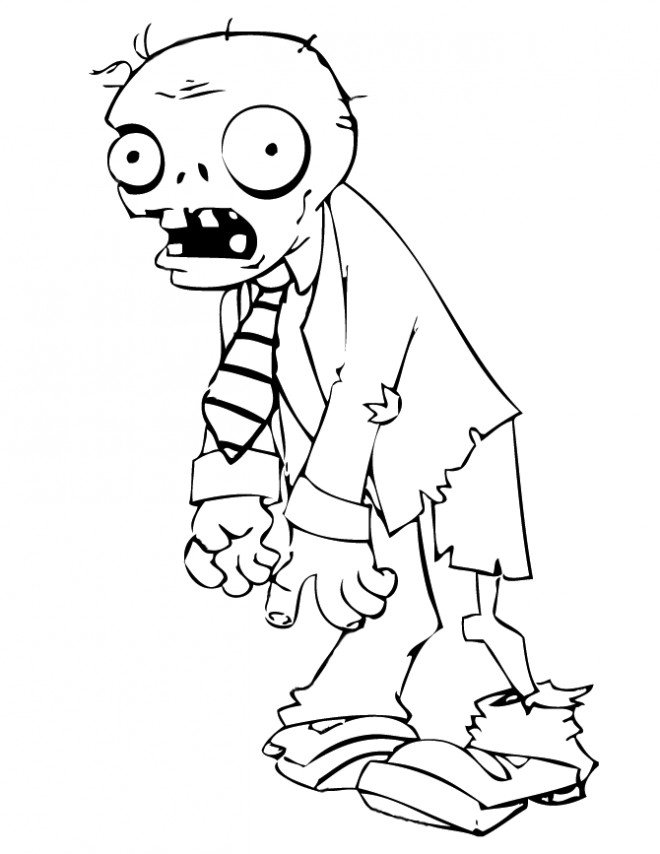 Coloriage d'un zombie facile