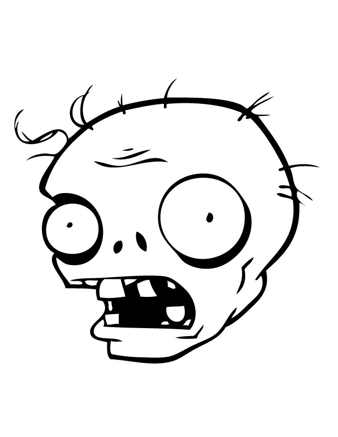 Coloriage d'une tête de zombie