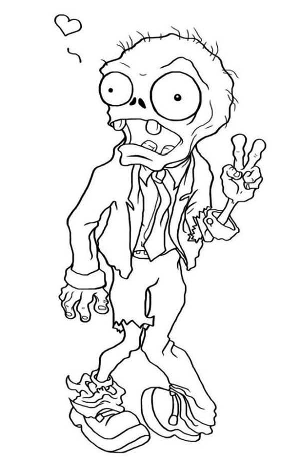 Coloriage d'un zombie à télécharger