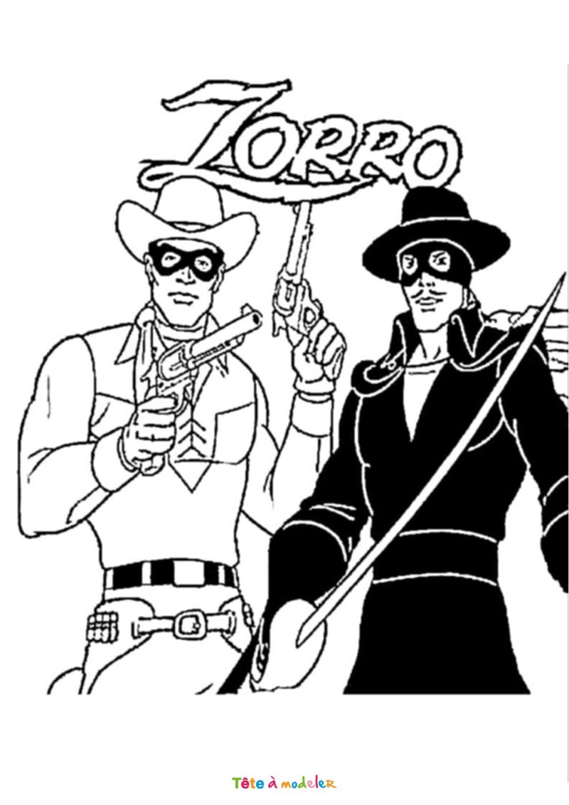 Coloriage Zorro en pdf