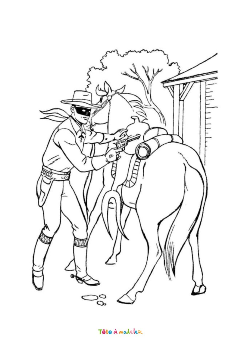 Coloriage Zorro et son cheval