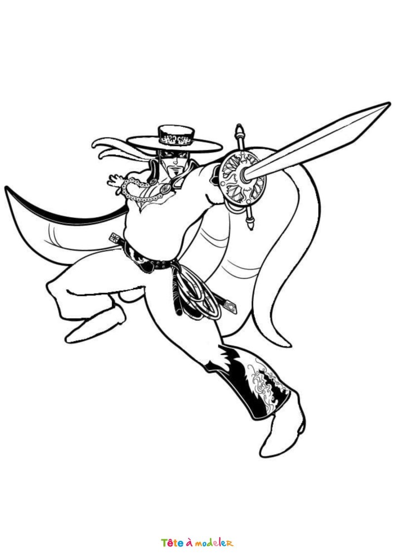 Coloriage Zorro et son épée