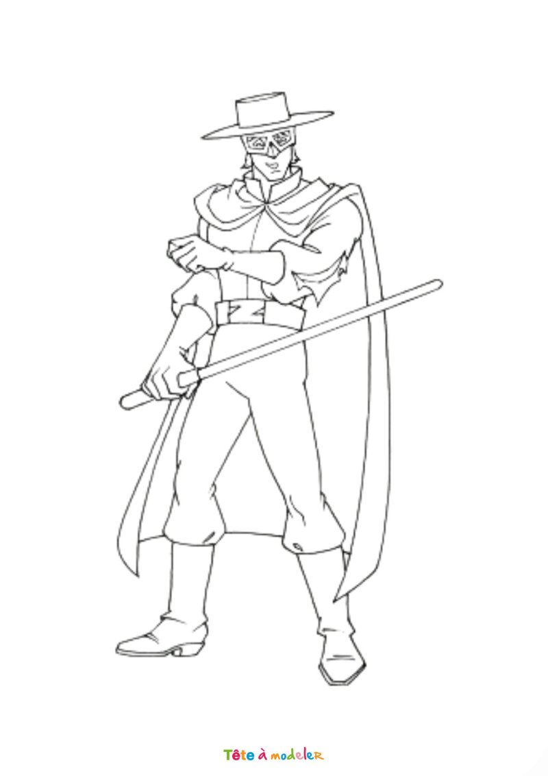 Coloriage Zorro gratuit