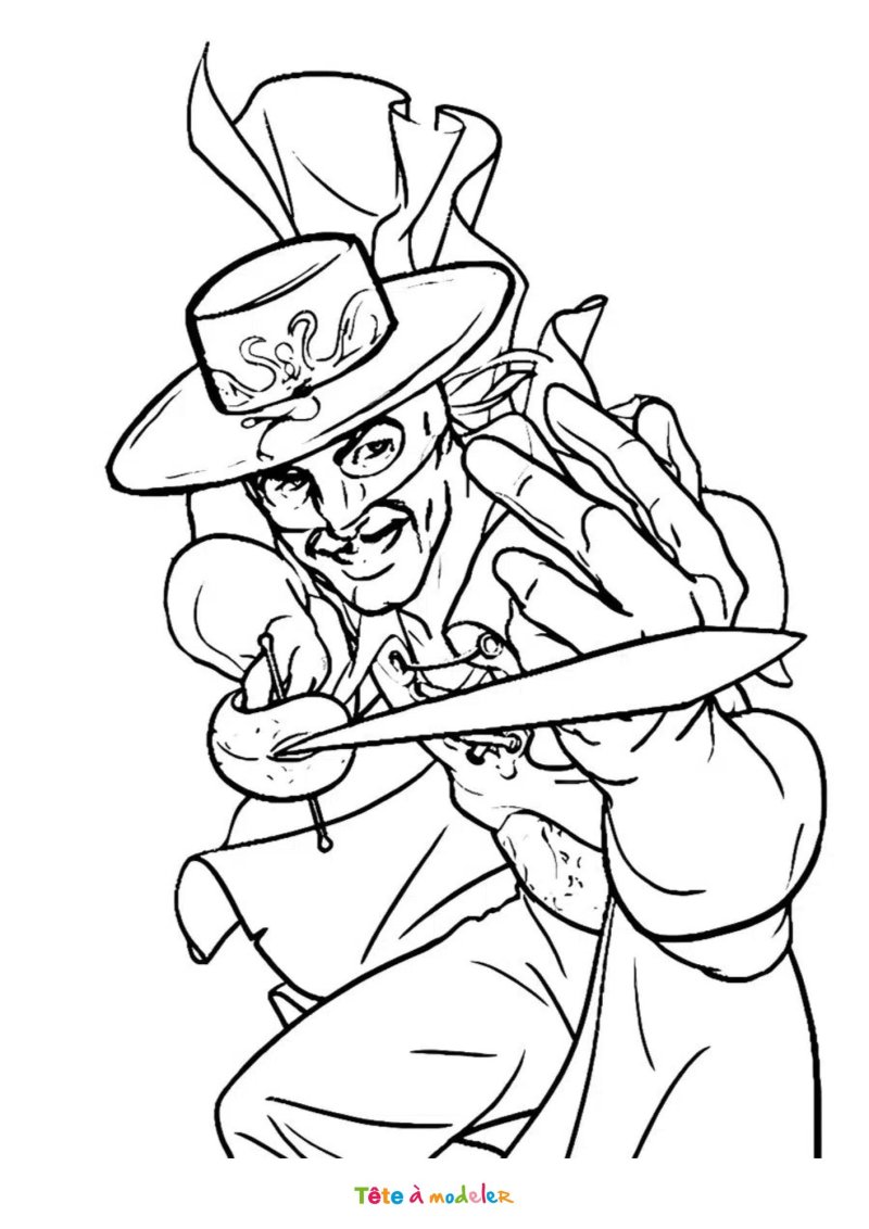 Coloriage Zorro à télécharger
