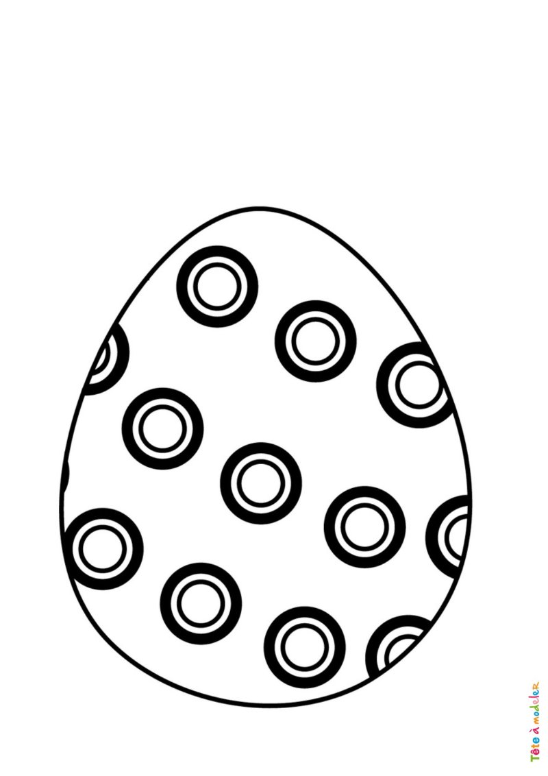 Coloriage d'un oeuf de Pâques avec des cercles