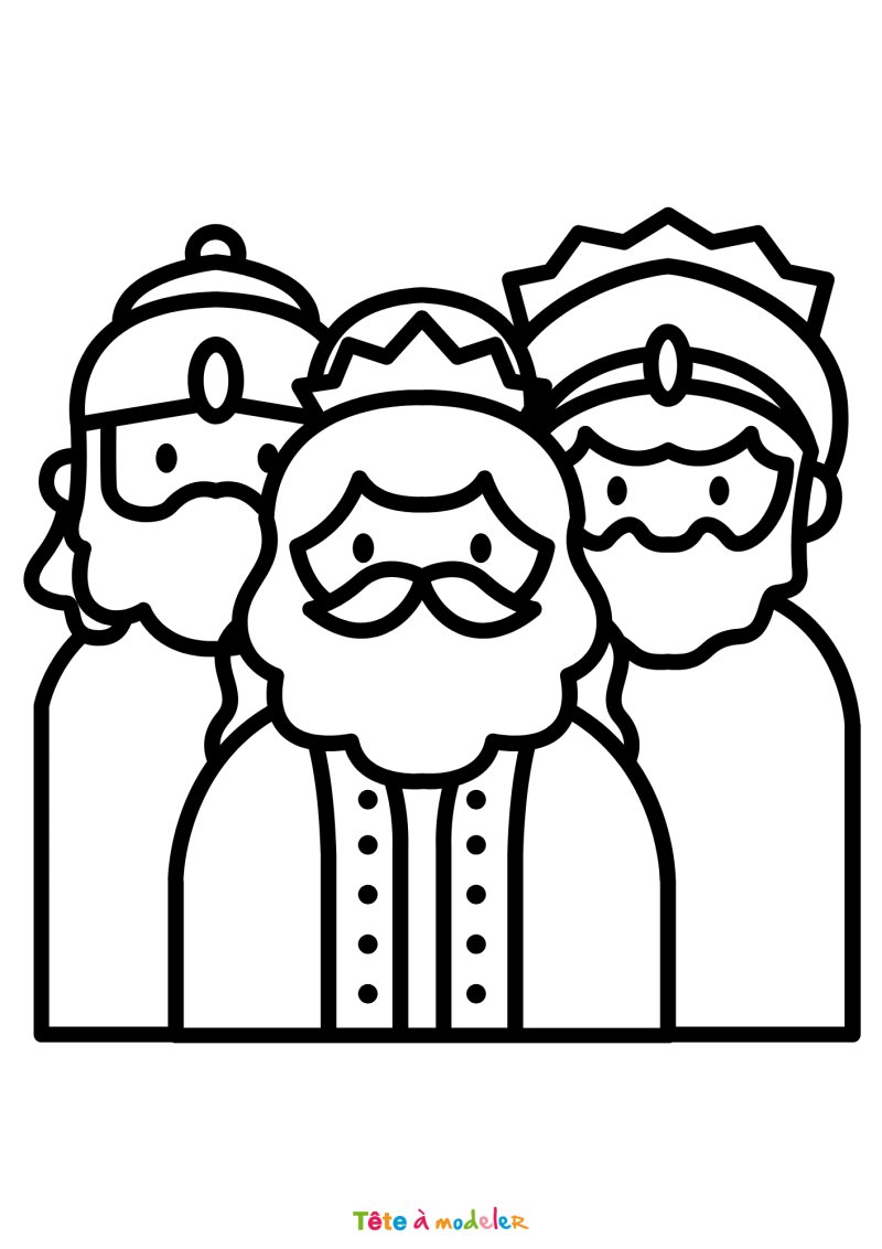 Coloriage des Rois Mages gratuit