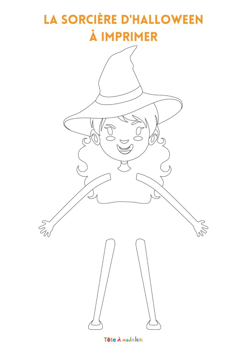 Imprimez votre sorcière d'Halloween pour votre activité de collage