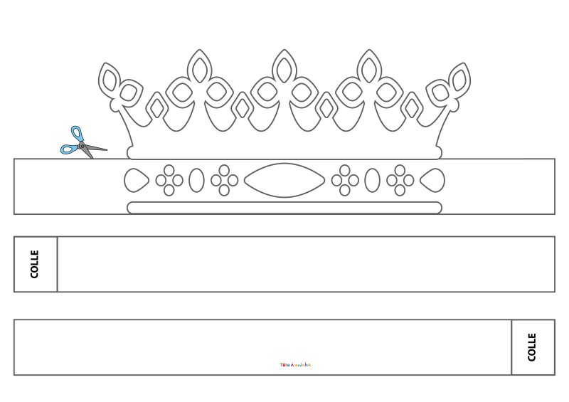 Coloriage d'une couronne de reine à fleurs