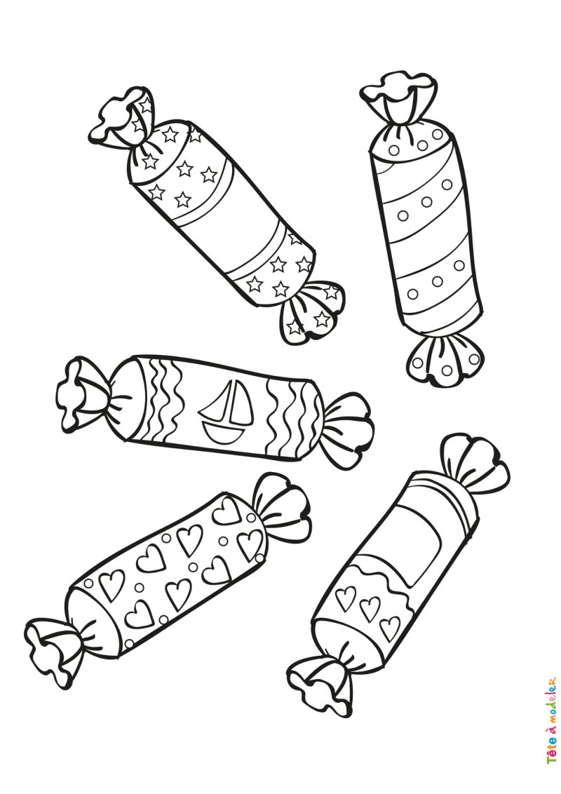 Dessin de bonbons en papillotte