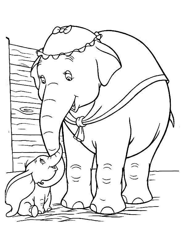 Dessin de dumbo et sa maman