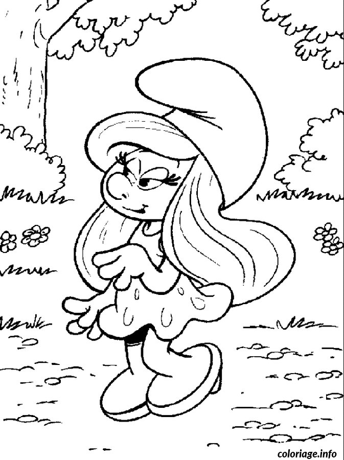 Dessin de la fille Schtroumpf