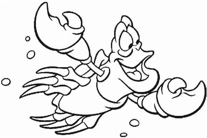 Dessin du crabe de la petite sirène